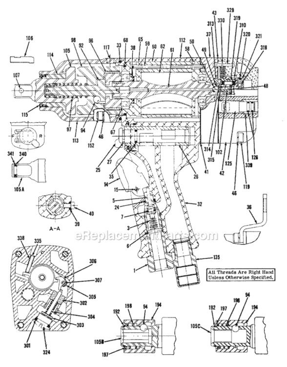 Page A Diagram and Parts List for CP6041 T021953 Chicago Pneumatic Wrench